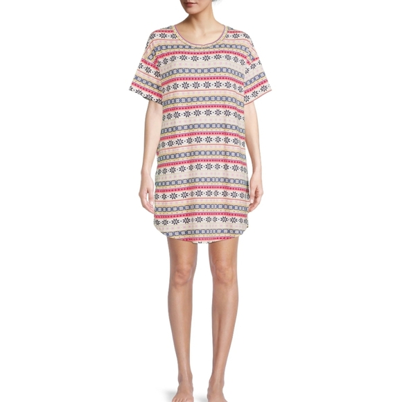 SECRET TREASURES Sleep Shirt Dress Fair Isle NWT - S/M - Picture 5 of 14